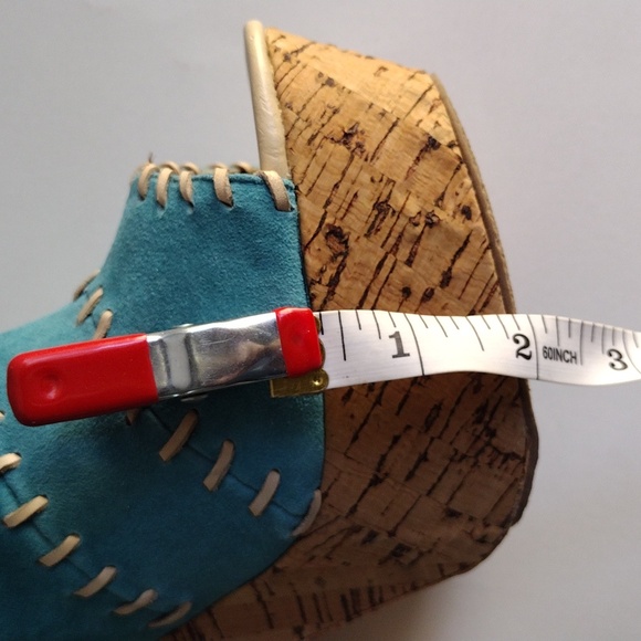 Kelsi Dagger turquoise suede platform high heels sandals 7.5 - Picture 15 of 15